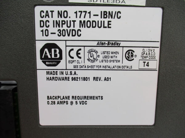 ALLEN BRADLEY 1771-IBN SER. C 10-30VDC 0.28A UNMP