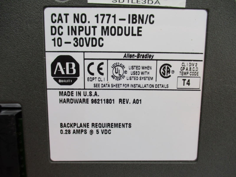 ALLEN BRADLEY 1771-IBN SER. C 10-30VDC 0.28A UNMP