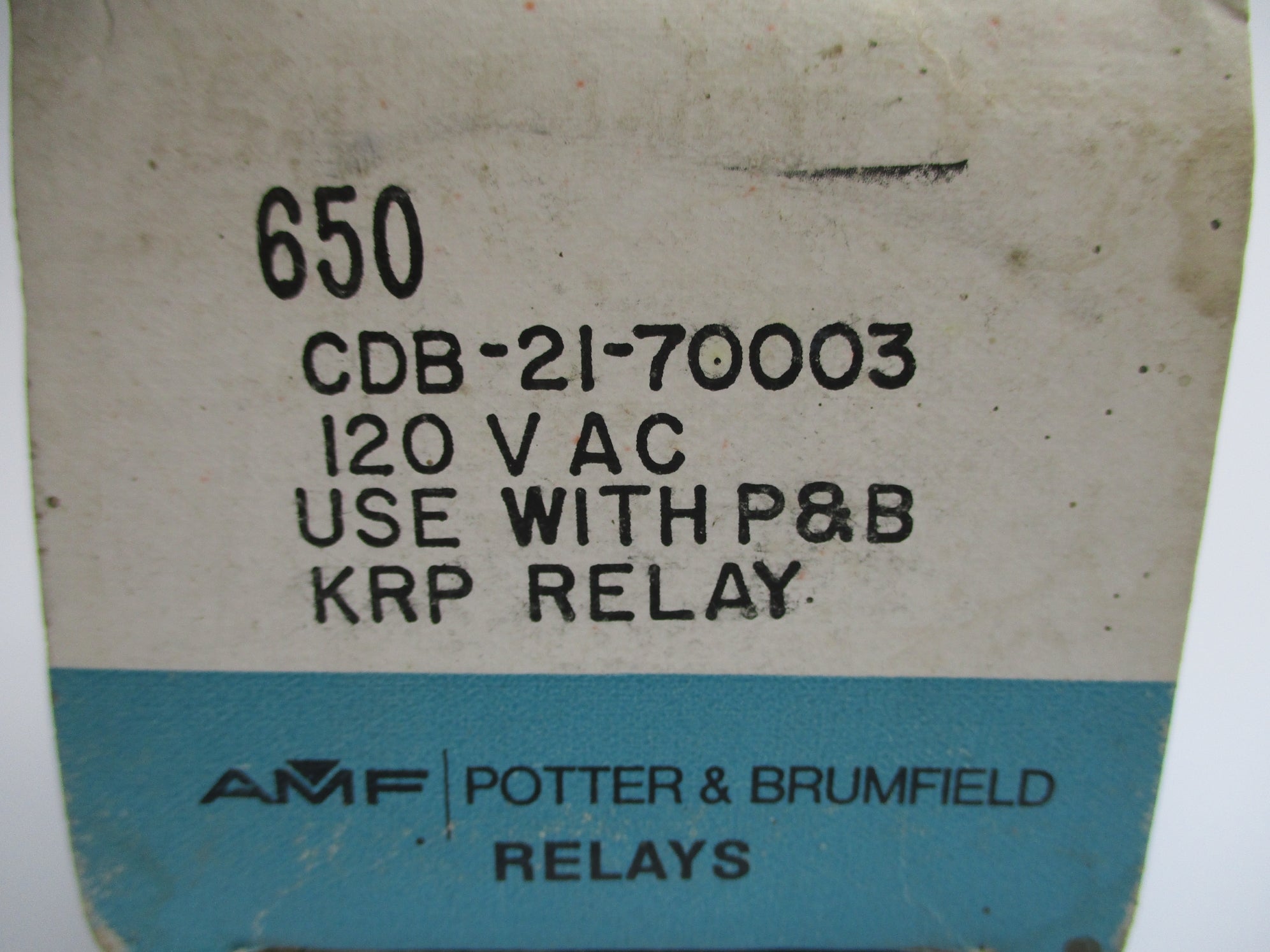 POTTER&BRUMFIELD CDB-21-70003 120VAC 0.1-10S NSMP