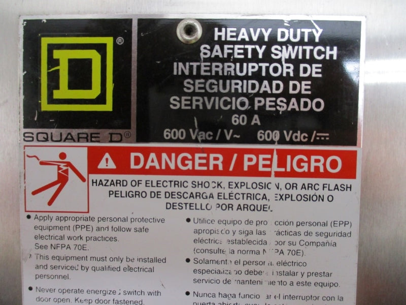 SQUARE D H362DS SER. F06 600VAC 60A NSNP