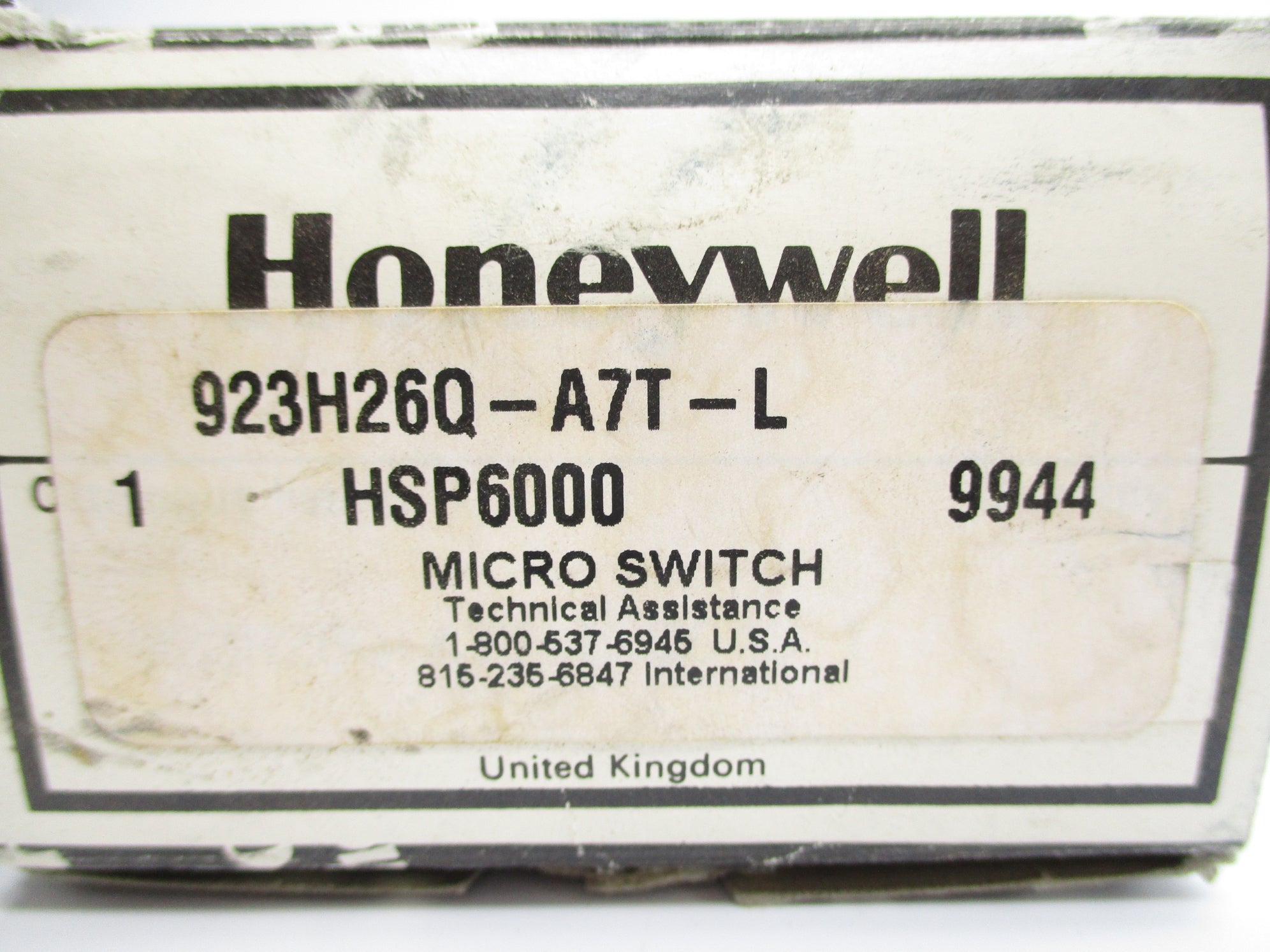 HONEYWELL 923H26Q-A7T-L 20-260VAC 1.2A NSMP