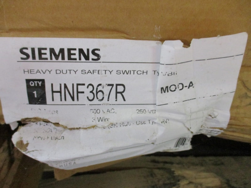 SIEMENS HNF367R 600VAC 800A NSMP