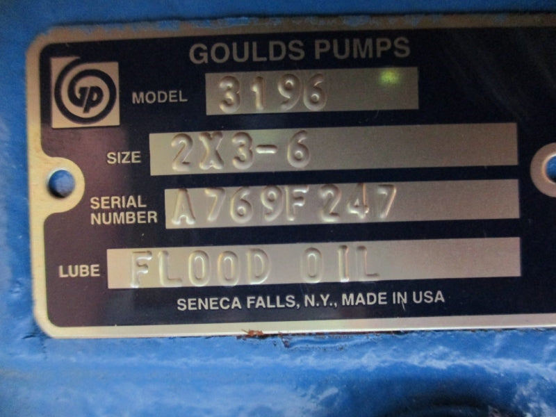 GOULDS PUMPS 3196 M59920 250PSI 2X3-6" NSNP