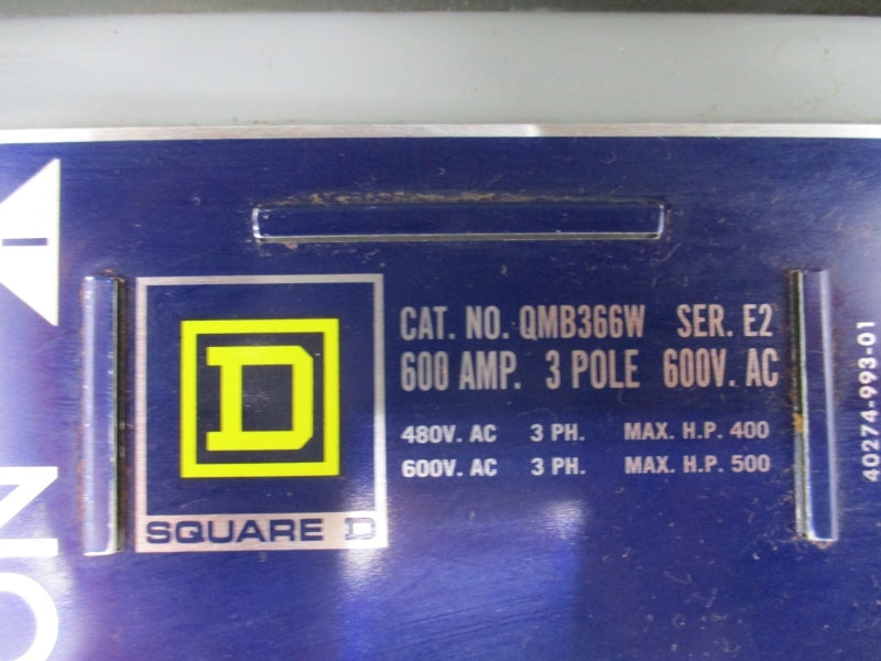 SQUARE D QMB366W SER. E2 600VAC 600A NSNP