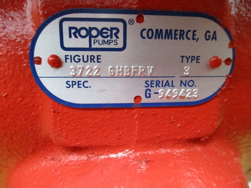 ROPER PUMPS 3722 GHBFRV TYPE 3 NSMP