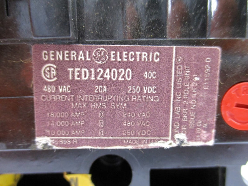 GENERAL ELECTRIC TED124020 480VAC 20A (AS PICTURED) NSNP