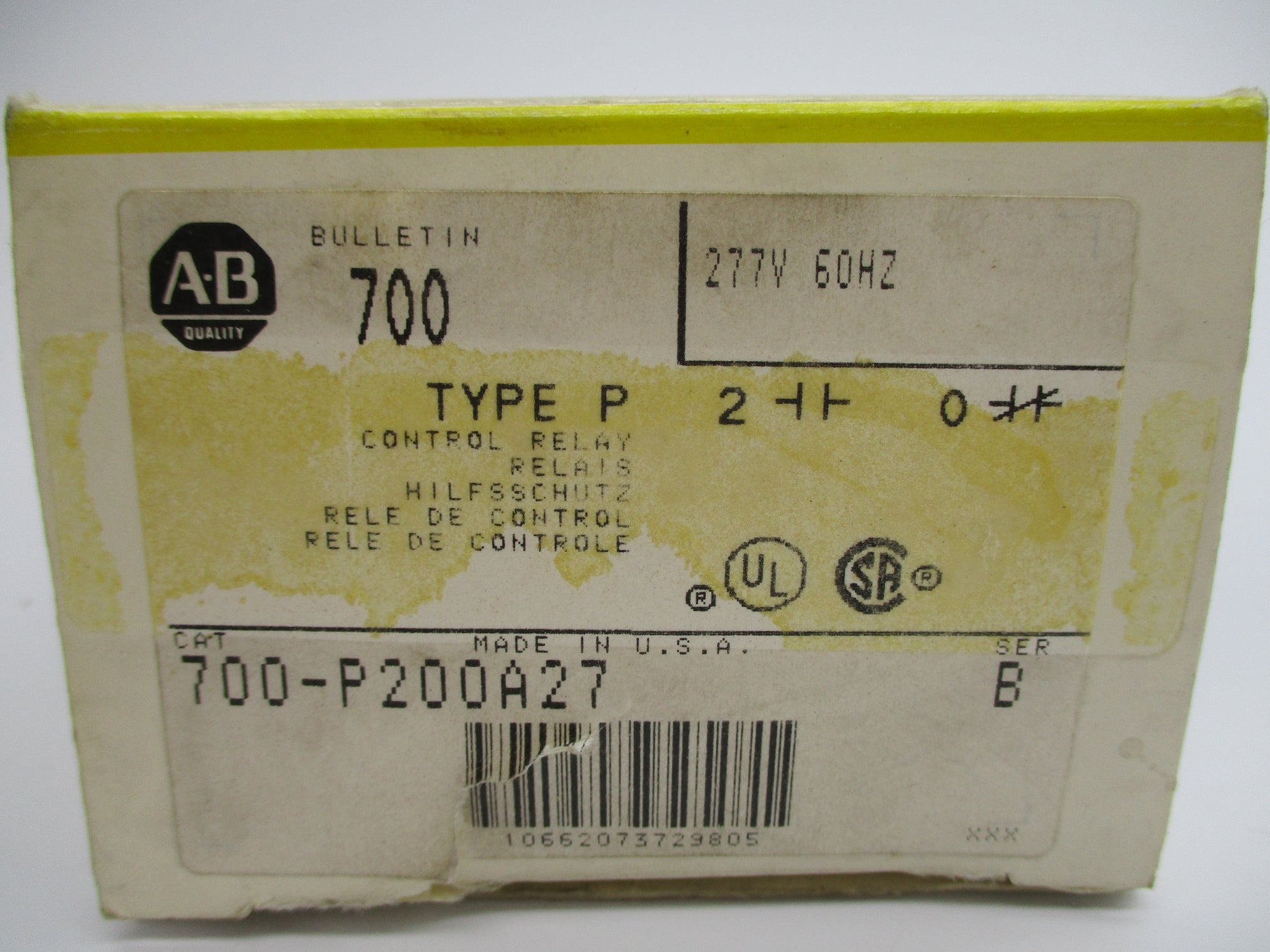 ALLEN BRADLEY 700-P200A27 SER. B 277V (BK/YL) NSMP