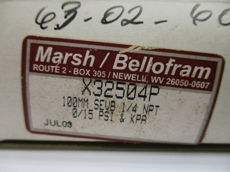 MARSH BELLOFRAM X32504P 0/15PSI 1/4" NSMP