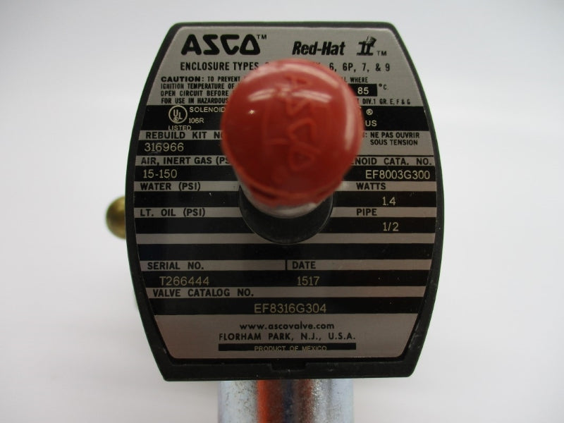 ASCO EF8316G304 24VDC 15-150PSI 1/2" NSNP