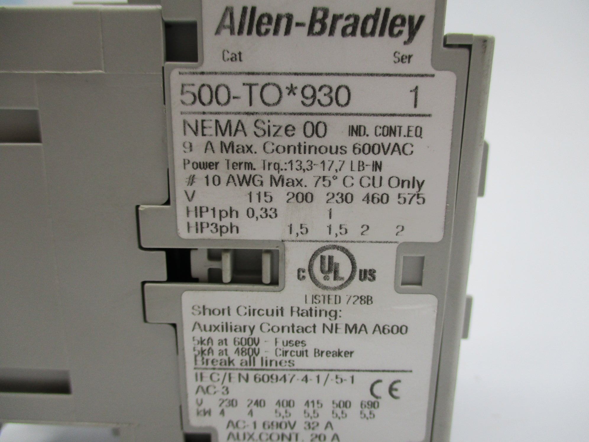 ALLEN BRADLEY 500-TOD930 SER. 1 110/120V NSNP
