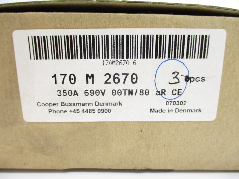 COOPER BUSSMANN 170M2670 690V 350A (PKG OF 3) NSMP