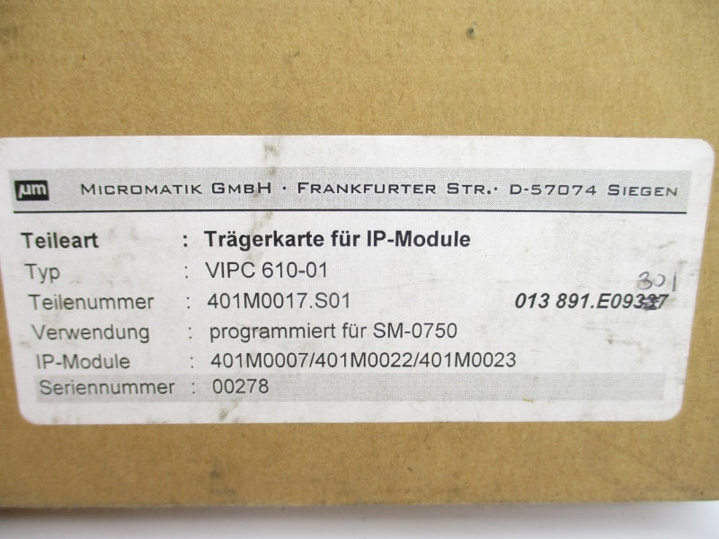 MICROMATIK VIPC610-01 401M0017.S01 NSMP