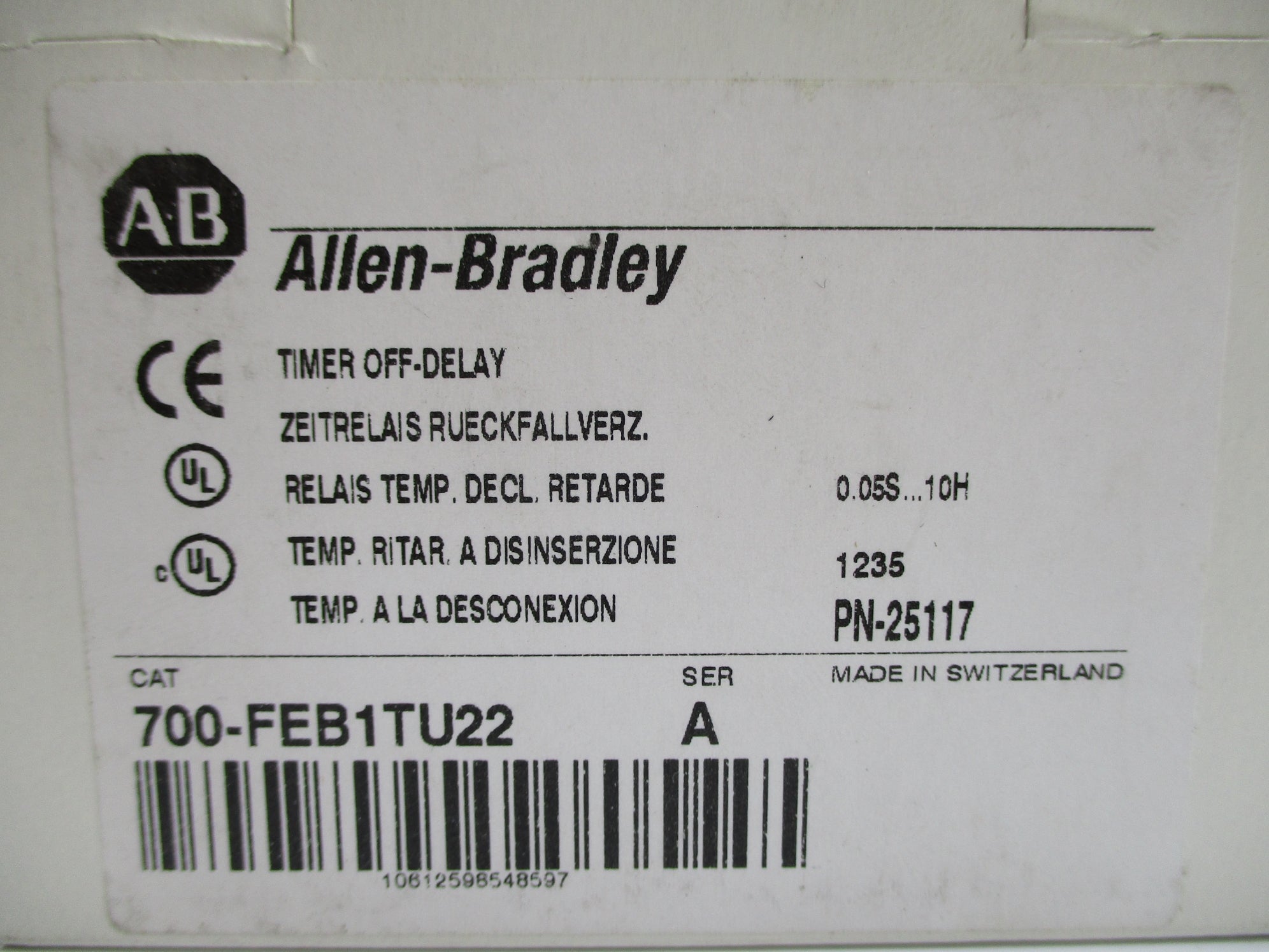 ALLEN BRADLEY 700-FEB1TU22 SER. A (WH) NSMP