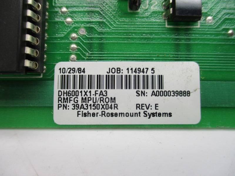 FISHER ROSEMOUNT DH6001X1-FA3 39A3150X04R REV. E UNMP