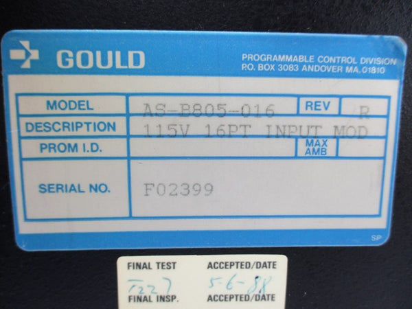 GOULD AS-B805-016 115V UNMP