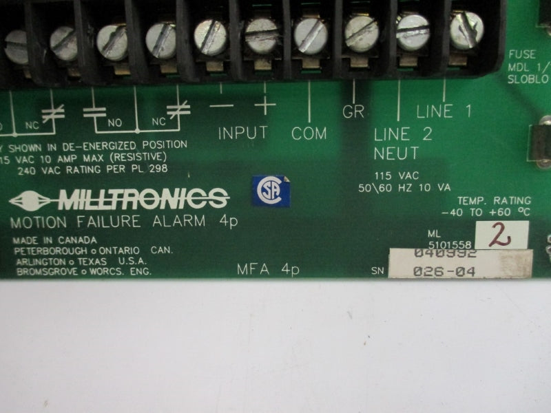 MILLTRONICS ML51015582 115VAC 10A 0-60S UNMP