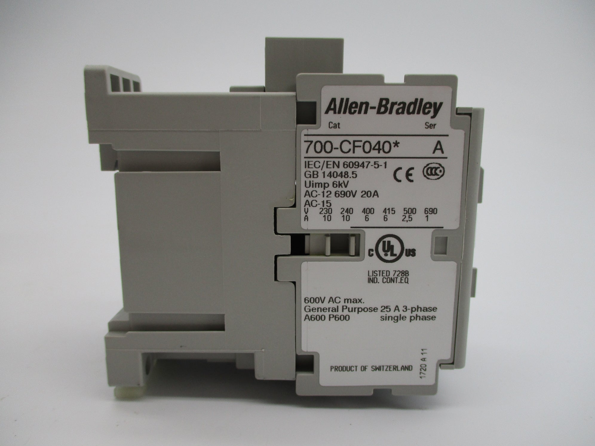 ALLEN BRADLEY 700-CF040D SER. A 110/120V (BR/WH) NSMP