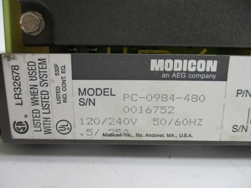 MODICON PC-0984-480 AS-9508-000 120/240V .5/.25A (NO KEY) UNMP