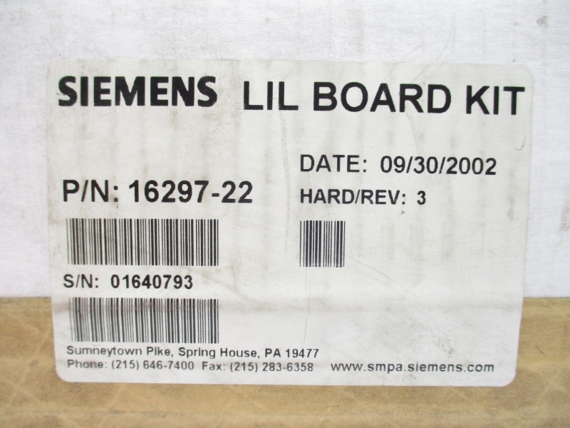 SIEMENS 16297-22 REV. 3 NSFS