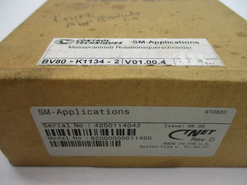 CONTROL TECHNIQUES SM-APPLICATIONS 82000000011400 BV80-K1134-2 NSMP