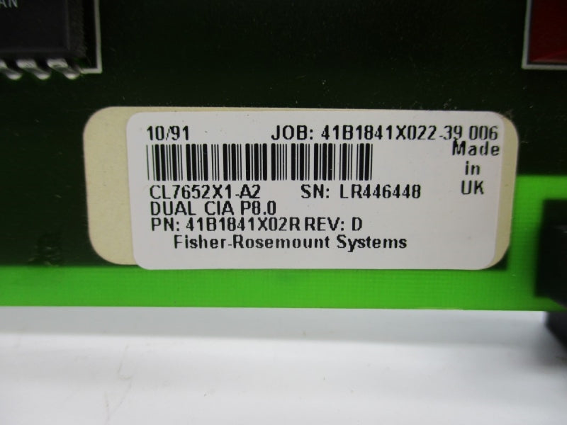 FISHER ROSEMOUNT CL7652X1-A2 41B1841X02R REV. D UNMP