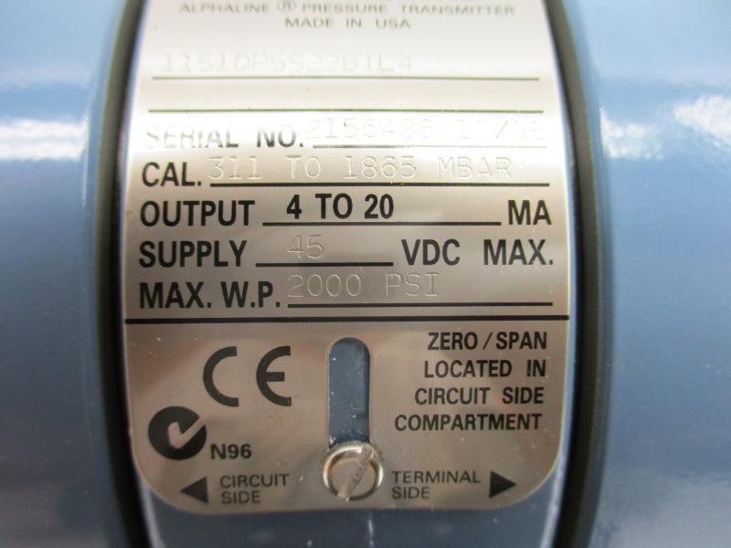 ROSEMOUNT 1151DP5S22B1L4 45VDC 2000PSI NSMP