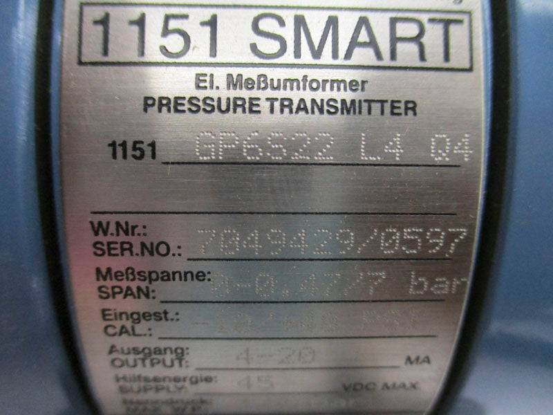 FISHER ROSEMOUNT 1151GP6S22B1L4Q4 45VDC -10/+40PSI NSMP