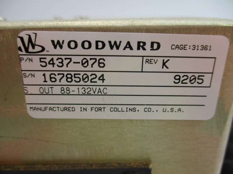 WOODWARD 5437-076 88-132VAC 12A UNMP