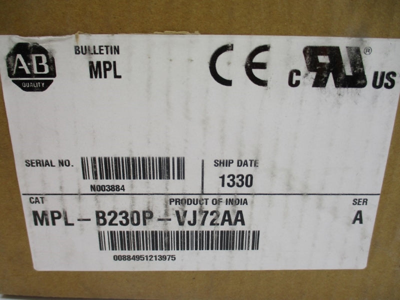 ALLEN BRADLEY MPL-B230P-VJ72AA SER. A 460V 2.6A NSMP