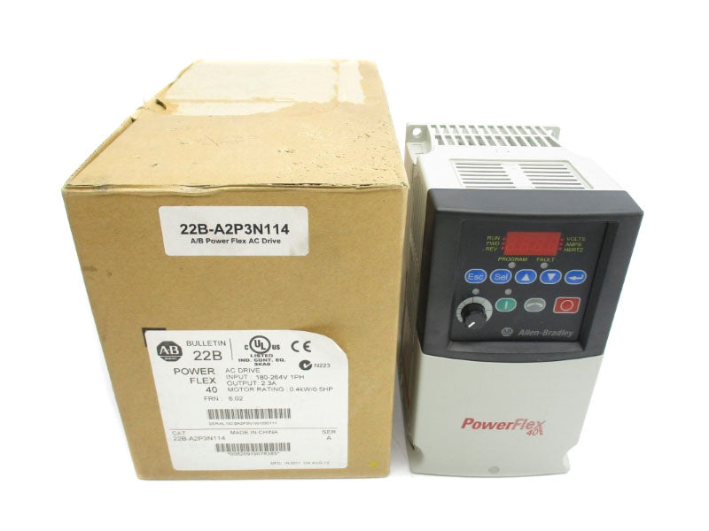 ALLEN BRADLEY 22B-A2P3N114 SER. A F/W 6.02 180-264V 6.0A NSMP