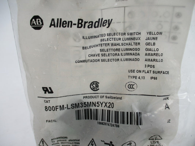 ALLEN BRADLEY 800FM-LSM35MN5YX20 SER. A NSMP