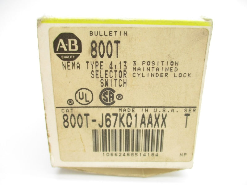 ALLEN BRADLEY 800T-J67KC1AAXX SER. T (BK/YL) NSMP
