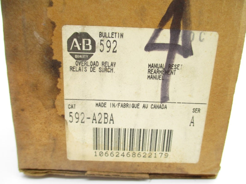 ALLEN BRADLEY 592-A2BA SER. A 600V 0.19-0.6A (BR/WH) NSMP
