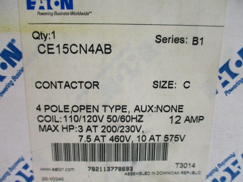 EATON CE15CN4AB SER. B1 110/120V 12A NSMP
