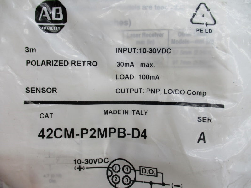 ALLEN BRADLEY 42CM-P2MPB-D4 SER. A 10-30VDC NSMP