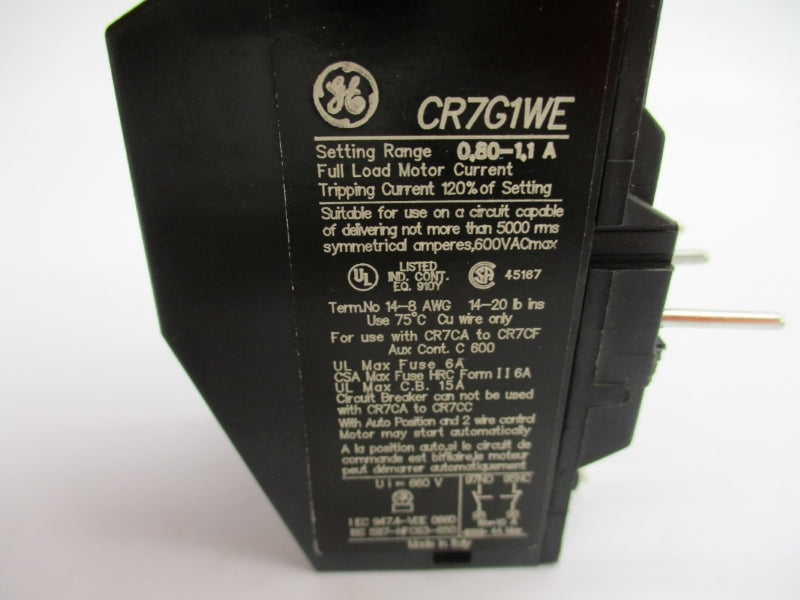GENERAL ELECTRIC CR7G1WE 600VAC 0.80-1.1A NSMP
