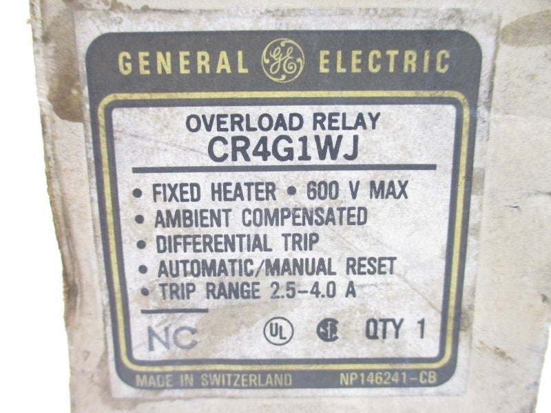 GENERAL ELECTRIC CR4G1WJ 600V 2.5-4.0A NSMP