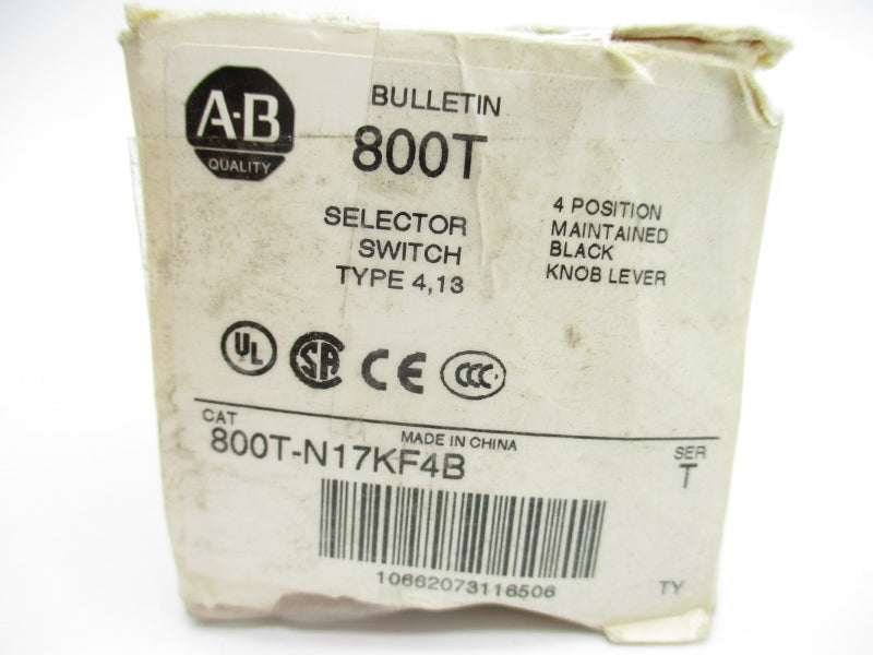ALLEN BRADLEY 800T-N17KF4B SER. T (WH) NSMP