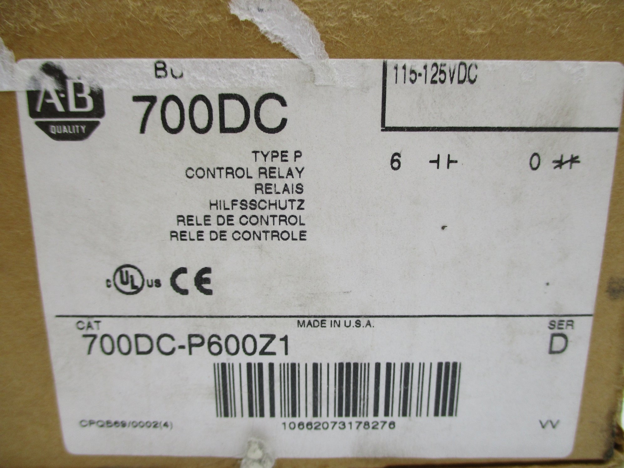 INDUSTRIAL SPARE PART 700DC-P600Z1 SER. D 115/125VDC (BR/WH) NSMP