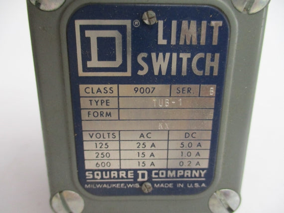 SQUARE D 9007TUB1 SER. B 600VAC/DC 25A NSMP