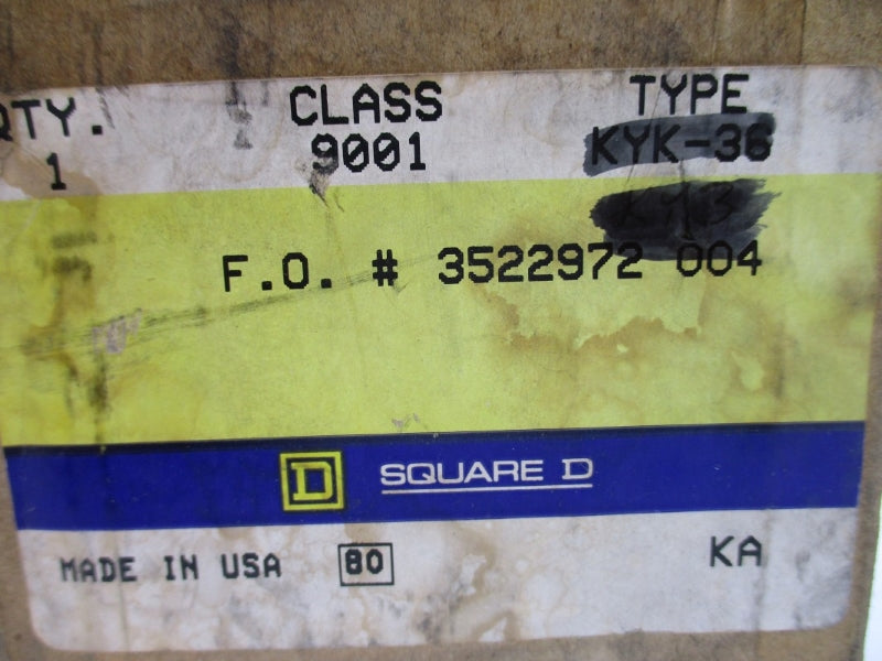 SQUARE D 9001KYK36 SER. B (AS PICTURED) NSMP