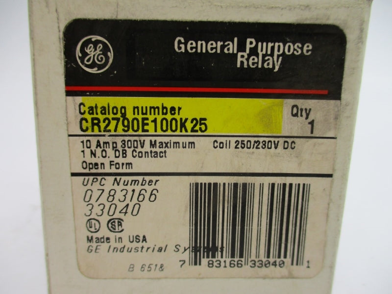 GENERAL ELECTRIC CR2790E100K25 250/230VDC 10A NSMP