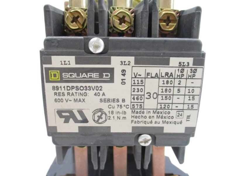 SQUARE D 8911DPSO33V02 SER. B 110/120V 30A NSMP