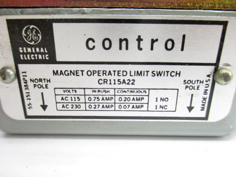 GENERAL ELECTRIC CR115A22 115/230VAC 0.27/0.75A NSMP