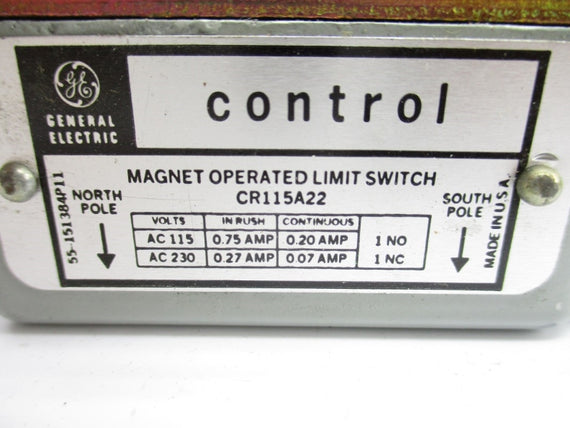 GENERAL ELECTRIC CR115A22 115/230VAC 0.27/0.75A NSMP