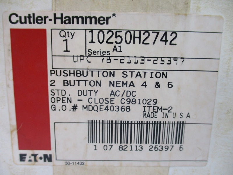 CUTLER HAMMER 10250H2742 SER. A1 600V NSMP