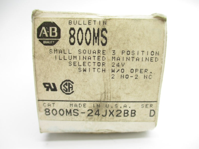 ALLEN BRADLEY 800MS-24JX2BB SER. D 24VAC/DC (GY/BL) NSMP