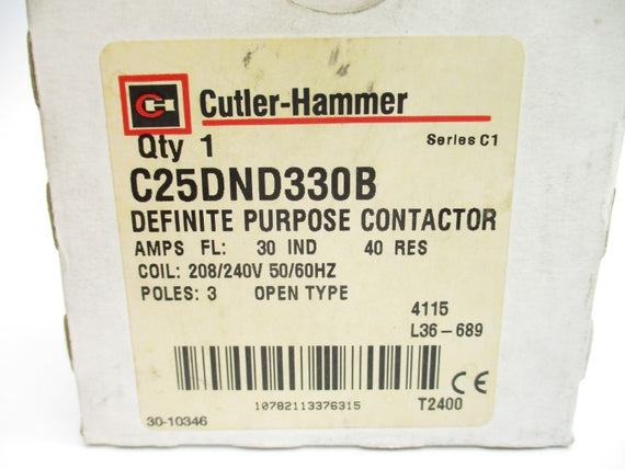CUTLER HAMMER C25DND330B 208/240V 30A NSMP