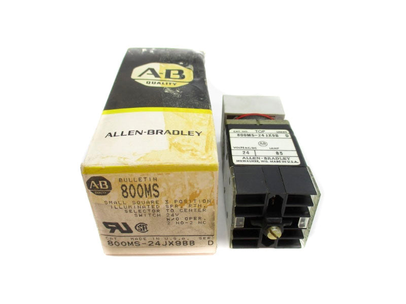 ALLEN BRADLEY 800MS-24JX9BB SER. D 24VAC/DC (BK/YL) NSMP