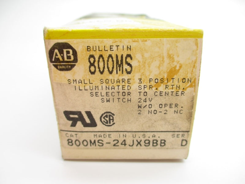 ALLEN BRADLEY 800MS-24JX9BB SER. D 24VAC/DC (BK/YL) NSMP